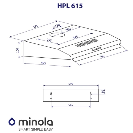 Вытяжка Minola (HPL 615 BL)