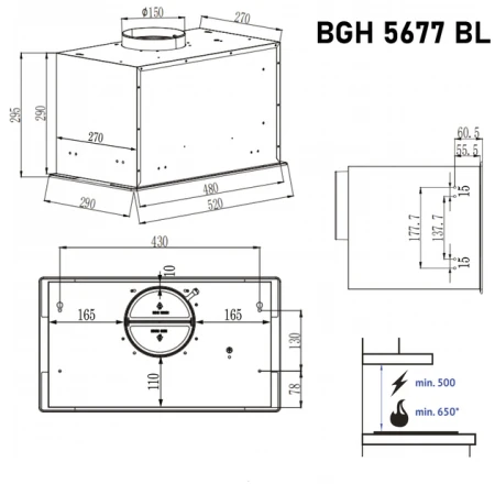 Вытяжка Minola (BGH 5677 BL)