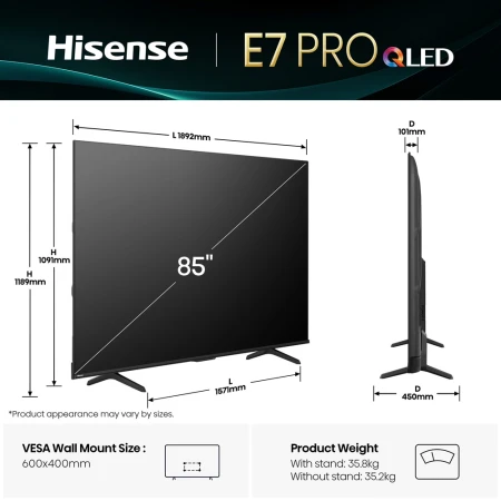 Телевізор Hisense (85E7Q PRO)