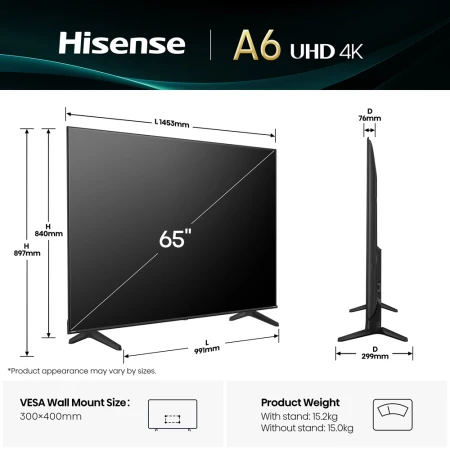Телевізор Hisense (65A6Q)