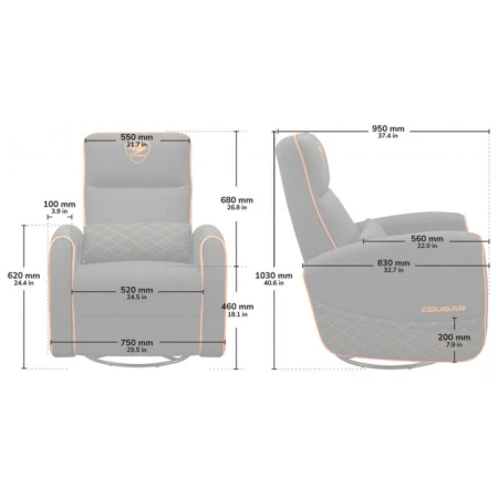 Игровое кресло Cougar (FIDOM GRAY)