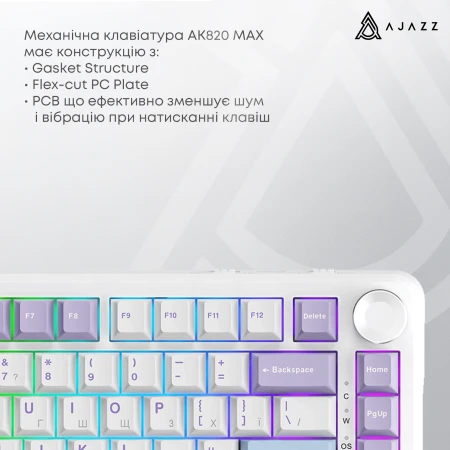 Клавиатура Ajazz (AK820MAX-WM-PWB)