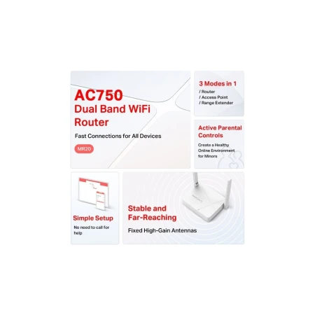 Бездротовий маршрутизатор Mercusys (MR20)