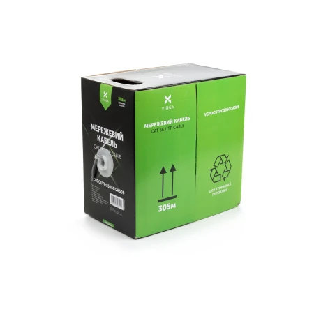 Кабель вита пара Vinga UTP Cat 5e PVC 4 х 2 х 0,50 (VCPDCUTPC505CCA305)