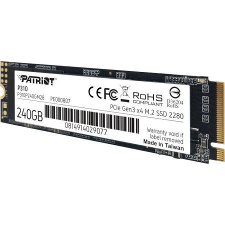 SSD диск Patriot P310 240ГБ PCIe 3.0 x4 М.2 2280 3D NAND TLC (P310P240GM28)