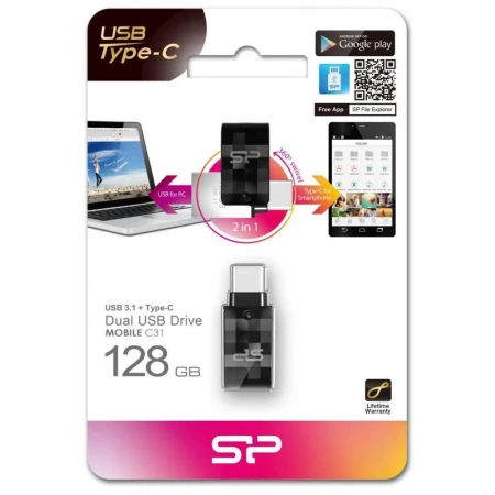 Флеш память USB Silicon Power 128ГБ USB Type-C USB 3.1 (SP128GBUC3C31V1K)