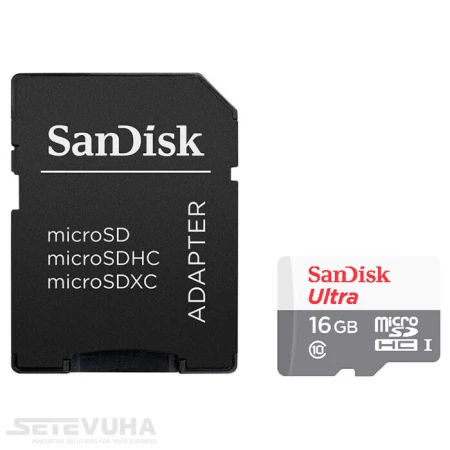 Карта пам'яті SanDisk Ultra microSD 16ГБ (SDSQUNS-016G-GN3MA)