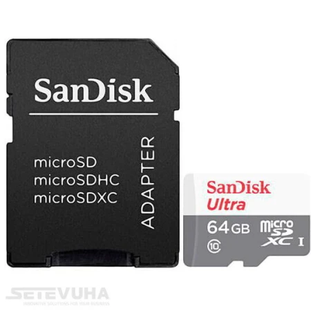 Карта памяти SanDisk Ultra Light microSD 64ГБ (SDSQUNR-064G-GN3MA)