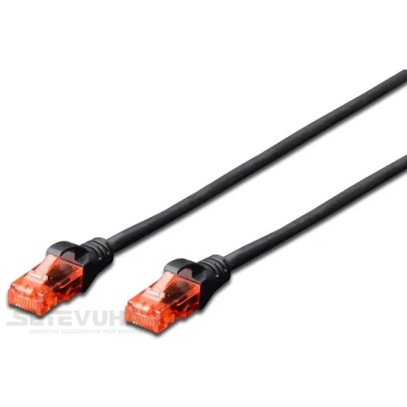 Патч корд DIGITUS UTP Cat. 6 5 м PVC Чорний (DK-1612-050/BL)