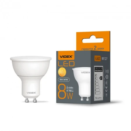 Лампочка Videx GU10 8 Вт 4100К (VL-MR16e-08104)