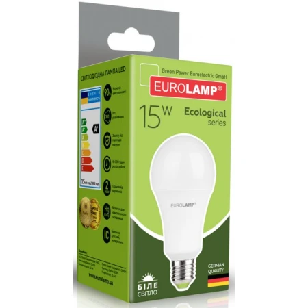 Лампочка EUROLAMP E27 15 Вт 4000К (LED-A70-15274(P))