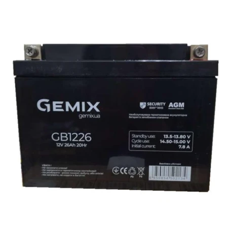 Акумуляторна батарея Gemix 26 Аг AGM 12 В (GB1226T4)