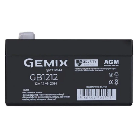 Аккумуляторная батарея Gemix 12 Ач AGM 12 В (GB1212F2)
