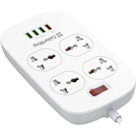 Мережевий фільтр ColorWay 1,8м 4-розеточний USB A AU EU UK US +4USB (CW-CHU44QW)