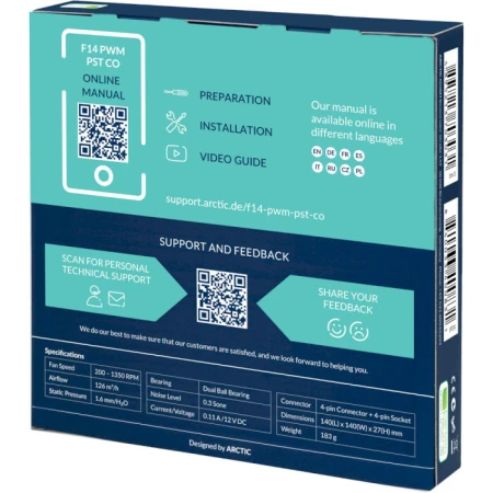 Вентилятор ARCTIC F14 PWM PST CO (ACFAN00220A)