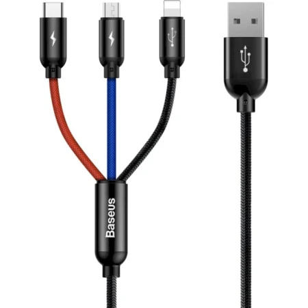 Кабель BASEUS USB Type A - Micro-USB USB Type C Apple Lightning 1.2 м (CAMLT-BSY01)