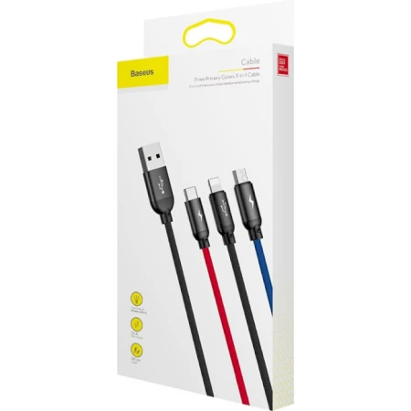 Кабель BASEUS USB Type A - Micro-USB USB Type C Apple Lightning 1.2 м (CAMLT-BSY01)