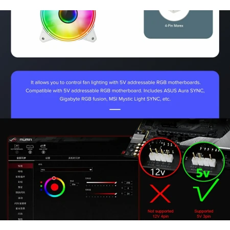 Вентилятор GameMax (FN-12Rainbow-Q-Infinity WT)