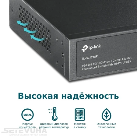 Комутатор TP-Link PoE (TL-SL1218P)