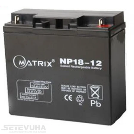 Акумуляторна батарея Matrix 18 Аг AGM 12 В (NP18-12)