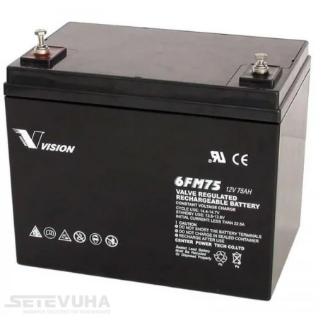 Аккумуляторная батарея Vision 75 Ач AGM 12 В (6FM75-X)