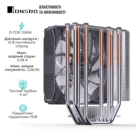 Кулер JONSBO (PISA A4 Gray)