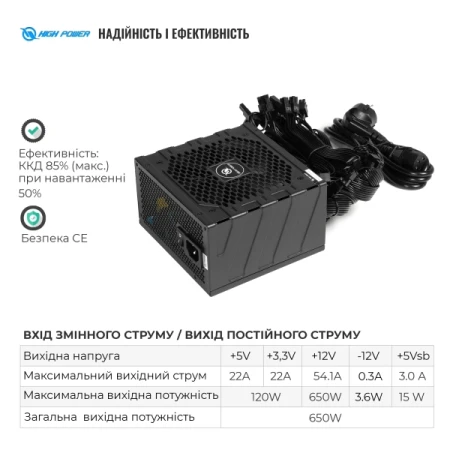 Блок живлення HighPower (HP1-M650BR-H12S)